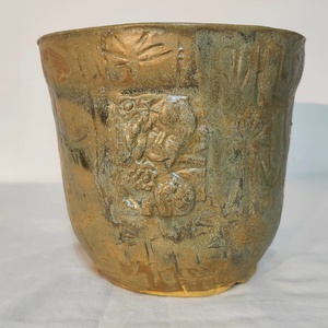 Kézzel készített kerámia kaspó, bonsai tál, rusztikus növénytartó, egyedi mázas dekoráció 1250 �C-on égetve - otthon & életmód - virágdekoráció - virágtartó - kaspó - Meska.hu
