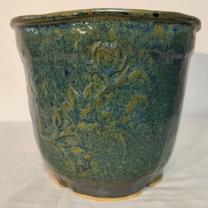 Kézzel készített kerámia kaspó, bonsai tál, rusztikus növénytartó, egyedi mázas dekoráció 1250 �C-on égetve - otthon & életmód - virágdekoráció - virágtartó - kaspó - Meska.hu