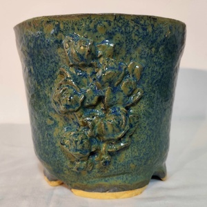 Kézzel készített kerámia kaspó, bonsai tál, rusztikus növénytartó, egyedi mázas dekoráció 1250 �C-on égetve - Meska.hu