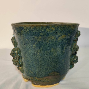 Kézzel készített kerámia kaspó, bonsai tál, rusztikus növénytartó, egyedi mázas dekoráció 1250 �C-on égetve - otthon & életmód - virágdekoráció - virágtartó - kaspó - Meska.hu