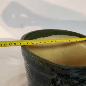 Kézzel készített kerámia kaspó, bonsai tál, rusztikus növénytartó, egyedi mázas dekoráció 1250 �C-on égetve - otthon & életmód - virágdekoráció - virágtartó - kaspó - Meska.hu