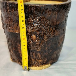 Kézzel készített kerámia kaspó, bonsai tál, rusztikus növénytartó, egyedi mázas dekoráció 1250 �C-on égetve - otthon & életmód - virágdekoráció - virágtartó - kaspó - Meska.hu