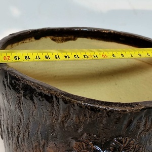 Kézzel készített kerámia kaspó, bonsai tál, rusztikus növénytartó, egyedi mázas dekoráció 1250 �C-on égetve - otthon & életmód - virágdekoráció - virágtartó - kaspó - Meska.hu