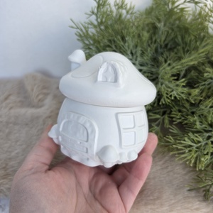 Gomba ház DIY kreatív festhető ékszertartó - Ékszer tartó - Fedeles tároló - dekoráció - Dekoratív - ajándék - ékszer - ékszertartó - ékszertartó tál - Meska.hu
