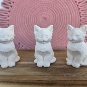 Natúr festhető 3D gipszfigura Cica Gyermek kézműves foglalkozás - Meska.hu