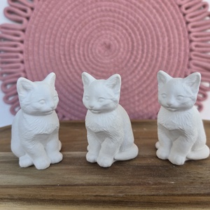 Natúr festhető 3D gipszfigura Cica Gyermek kézműves foglalkozás - diy (csináld magad) - egységcsomag - Meska.hu