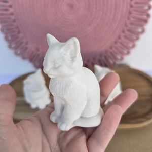 Natúr festhető 3D gipszfigura Cica Gyermek kézműves foglalkozás - diy (csináld magad) - egységcsomag - Meska.hu