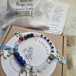 Jézus élete - keresztény történet karkötő-skék-090, Ékszer, Karkötő, Bogyós karkötő, , MESKA