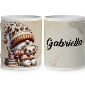Névvel kérhető - Cuki kávés manó könyvvel mintás bögre, Otthon & Életmód, Konyhafelszerelés, tálalás, Tálalás, Bögre & Csésze, , MESKA