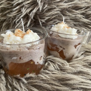 Kávés jegeskávé gyertya, Kellékek & szerszámok, Dekorációs kellékek, Dekorációs gyertya, Gyertya-, mécseskészítés, MESKA