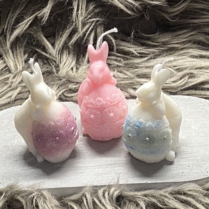 Nyuszi tojással gyertya, Kellékek & szerszámok, Dekorációs kellékek, Dekorációs gyertya, Gyertya-, mécseskészítés, MESKA