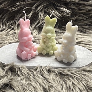 Baba-mama nyuszis gyertya, Kellékek & szerszámok, Dekorációs kellékek, Dekorációs gyertya, Gyertya-, mécseskészítés, MESKA