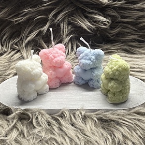 Szivecskés mackó gyertya, Kellékek & szerszámok, Dekorációs kellékek, Dekorációs gyertya, Gyertya-, mécseskészítés, MESKA