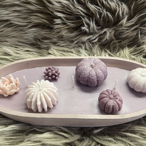 Nagyméretű gyertyatál -pozsgák és tökök - kellékek & szerszámok - dekorációs kellékek - dekorációs gyertya - Meska.hu