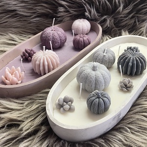 Nagyméretű gyertyatál -pozsgák és tökök - kellékek & szerszámok - dekorációs kellékek - dekorációs gyertya - Meska.hu