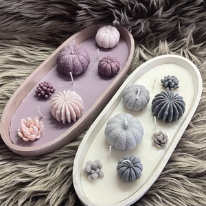 Nagyméretű gyertyatál -pozsgák és tökök, Kellékek & szerszámok, Dekorációs kellékek, Dekorációs gyertya, , MESKA