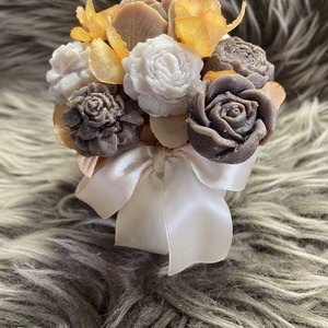 Szójaviasz virágcsokor  - otthon & életmód - virágdekoráció - virágdíszek - asztali virágdísz - Meska.hu