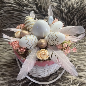 Fonott kosárban tojásos asztaldísz, Otthon & Életmód, Dekoráció, Húsvéti asztaldíszek, , MESKA