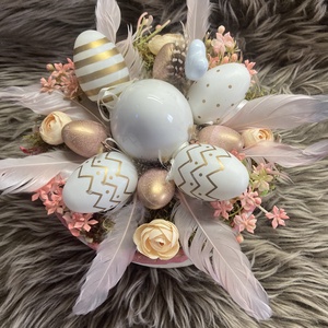 Fonott kosárban tojásos asztaldísz - otthon & életmód - dekoráció - húsvéti asztaldíszek - Meska.hu