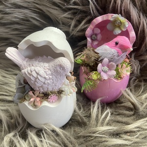 Kisméretű kikelt madárkás dísz - otthon & életmód - dekoráció - húsvéti asztaldíszek - Meska.hu