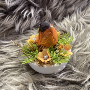 Kisméretű madárkás dísz csészében - otthon & életmód - dekoráció - húsvéti asztaldíszek - Meska.hu