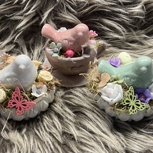 Kisméretű madárkás, pillangós dísz , Otthon & Életmód, Dekoráció, Húsvéti asztaldíszek, , MESKA