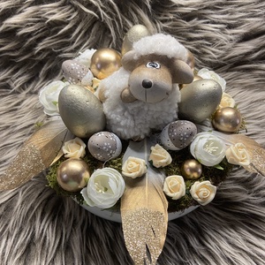 Nagyméretű tojásos, bárányos asztaldísz - otthon & életmód - dekoráció - húsvéti asztaldíszek - Meska.hu