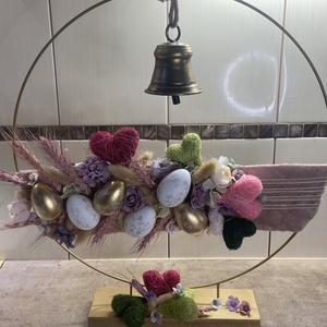 Nagymérető kerek asztaldísz, Otthon & Életmód, Dekoráció, Asztal és polc dekoráció, Asztaldísz, , Egyedi, színes, különleges tavaszi asztaldísz, MESKA