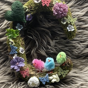 Vidám tavaszi ajtódísz - otthon & életmód - dekoráció - ajtó- és ablak dekoráció - ajtódísz & kopogtató - Meska.hu