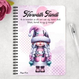 Személyre szabható - Tündéri két oldalas Fodrász manólány mintás A6-os füzet - otthon & életmód - papír, írószer - jegyzetfüzet & napló - Meska.hu