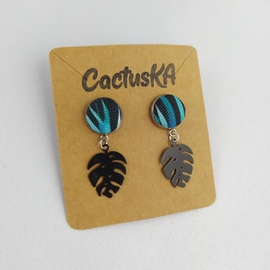 Monstera fülbevaló, Esküvő, Ékszer, Fülbevaló, Ékszerkészítés, MESKA