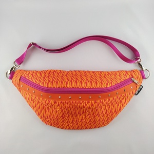 Övtáska / crossbody - pink-narancs, Táska & Tok, Övtáska, Varrás, MESKA
