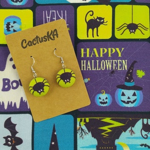Halloween pók lógós fülbevaló - Meska.hu