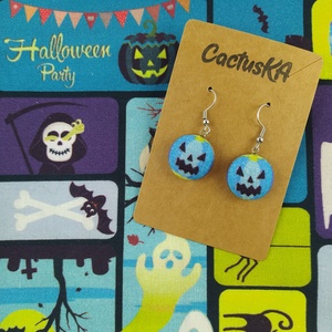 Halloween tök lógós fülbevaló, Ékszer, Fülbevaló, Lógó fülbevaló, Ékszerkészítés, MESKA