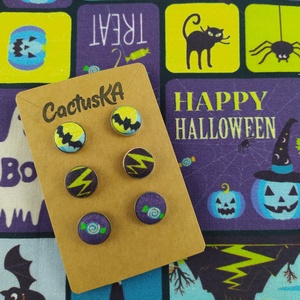 Halloween bedugós fülbevaló szett - ékszer - fülbevaló - pötty fülbevaló - Meska.hu