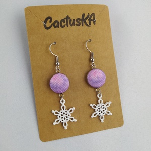 Hópehely lógós fülbevaló, Ékszer, Fülbevaló, Lógó fülbevaló, Ékszerkészítés, MESKA