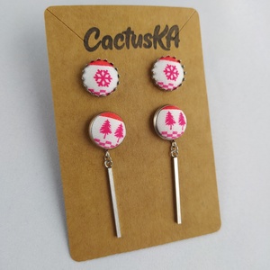 Fenyőfa - hópehely karácsonyi fülbevaló szett, Ékszer, Fülbevaló, Lógó fülbevaló, Ékszerkészítés, MESKA