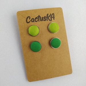 Zöld bedugós fülbevaló szett, Ékszer, Fülbevaló, Pötty fülbevaló, Ékszerkészítés, MESKA