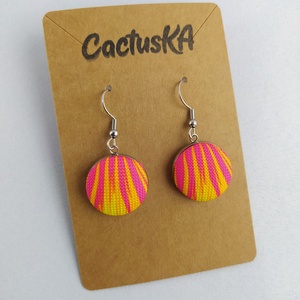 Lógós fülbevaló - narancs-pink - Meska.hu