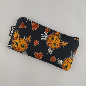Napszemüveg tok - cica és szív - táska & tok - pénztárca & más tok - szemüvegtok - Meska.hu
