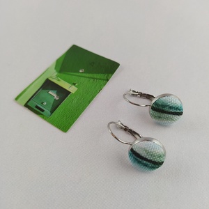 Csíkos francia kapcsos fülbevaló  - ékszer - fülbevaló - lógó fülbevaló - Meska.hu