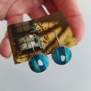 Csíkos pöttyös francia kapcsos fülbevaló - esküvő - ékszer - fülbevaló - Meska.hu