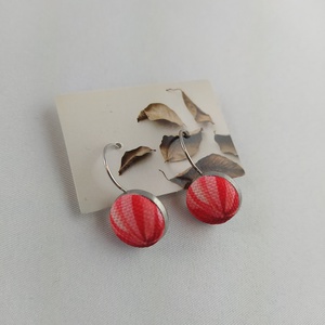 Piros csíkos francia kapcsos fülbevaló, Ékszer, Fülbevaló, Lógó fülbevaló, Ékszerkészítés, MESKA