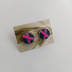 Pink X Bedugós fülbevaló, Ékszer, Fülbevaló, Pötty fülbevaló, Ékszerkészítés, MESKA