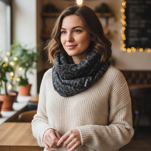 Csillogós párducmintás női körsál - ruha & divat - sál, sapka, kendő - sál - Meska.hu