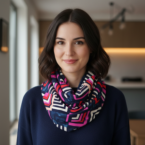 Cikk-cakk mintás női körsál - ruha & divat - sál, sapka, kendő - sál - Meska.hu