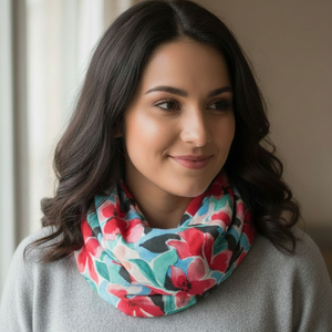 Virágmintás körsál - ruha & divat - sál, sapka, kendő - sál - Meska.hu