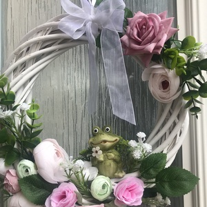 Vessző kopogtató békával - otthon & életmód - dekoráció - ajtó- és ablak dekoráció - ablakdísz - Meska.hu