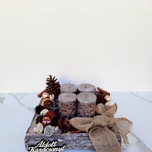 Adventi rusztikus asztaldísz  - Meska.hu