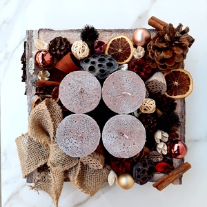 Adventi rusztikus asztaldísz  - karácsony - adventi díszek - adventi gyertyadíszek és koszorúdíszek - Meska.hu